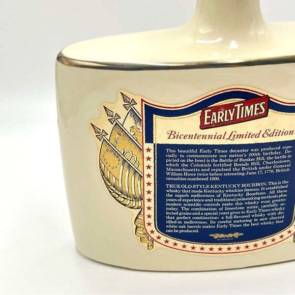 Early Times Bourbon American Revolution Bicentennial Ceramic Decanter Illinois - Picture 6 of 10